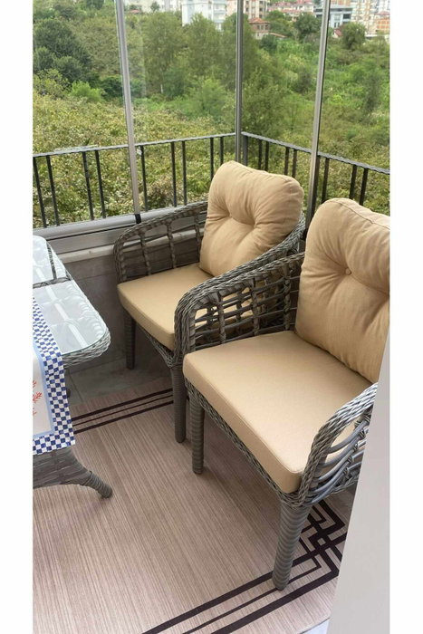 Hanah Home Manolya Conjunto de Jardín Beige y Gris Hanah Home Manolya Conjunto de Jardín Beige y Gris